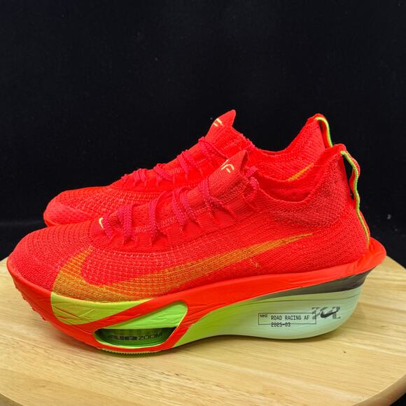 Men's 10.5 Nike Air Zoom Alphafly NEXT% 3 'Bright Crimson Lime Blast' FD8311-600 - Picture 7 of 10